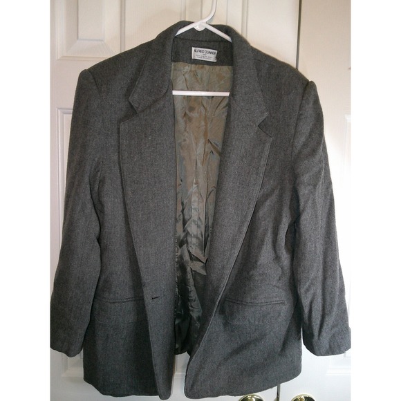 Alfred Dunner Blazer Gray Wool Blend Career Office Coat‎ Jacket Size 14 - Picture 1 of 3